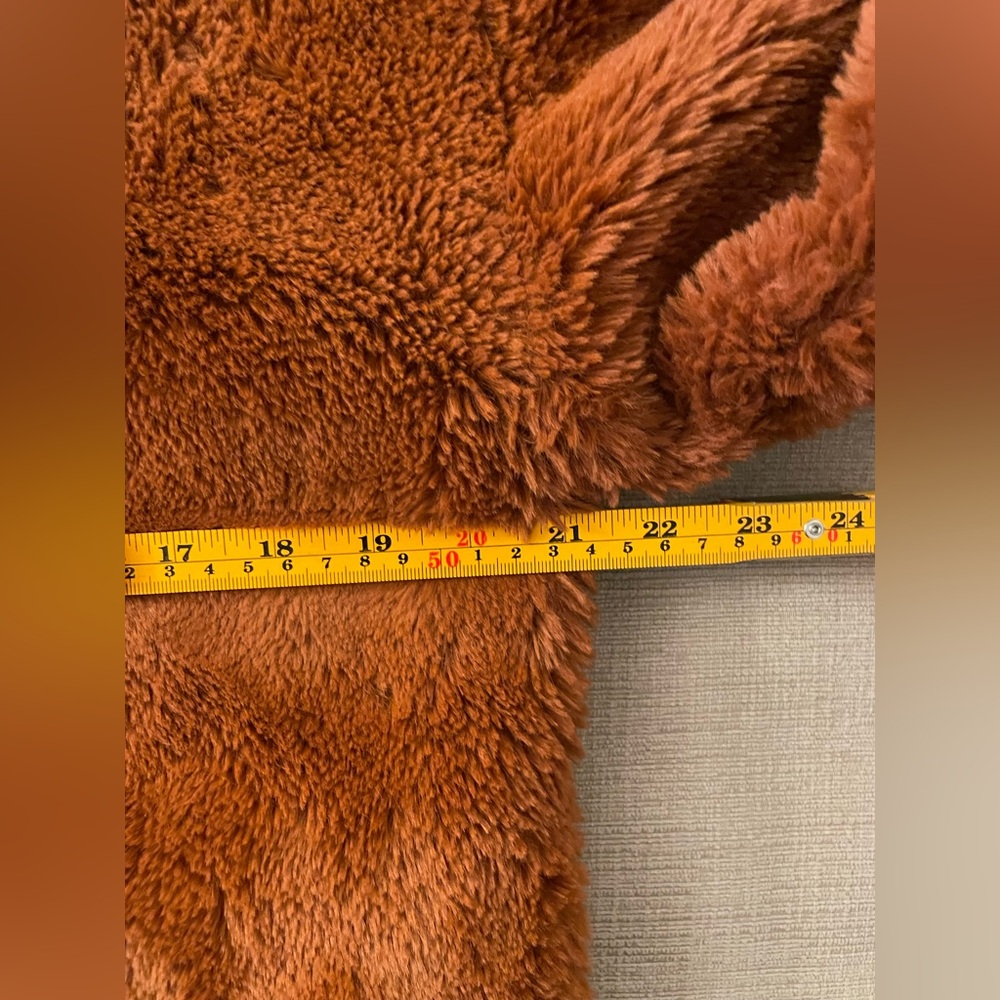 Lucky Brand faux fur zip up jacket. Rust orange color. Size XS - runs large - Picture 11 of 12